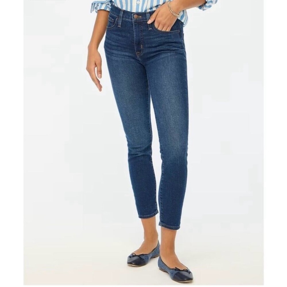 J. Crew Women's 9” Mid-Rise Dark Blue Skinny Jeans